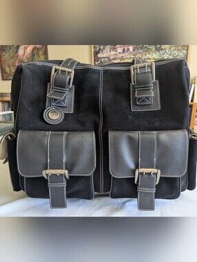 Suede And Leather Rolling Bag/Camera Bag